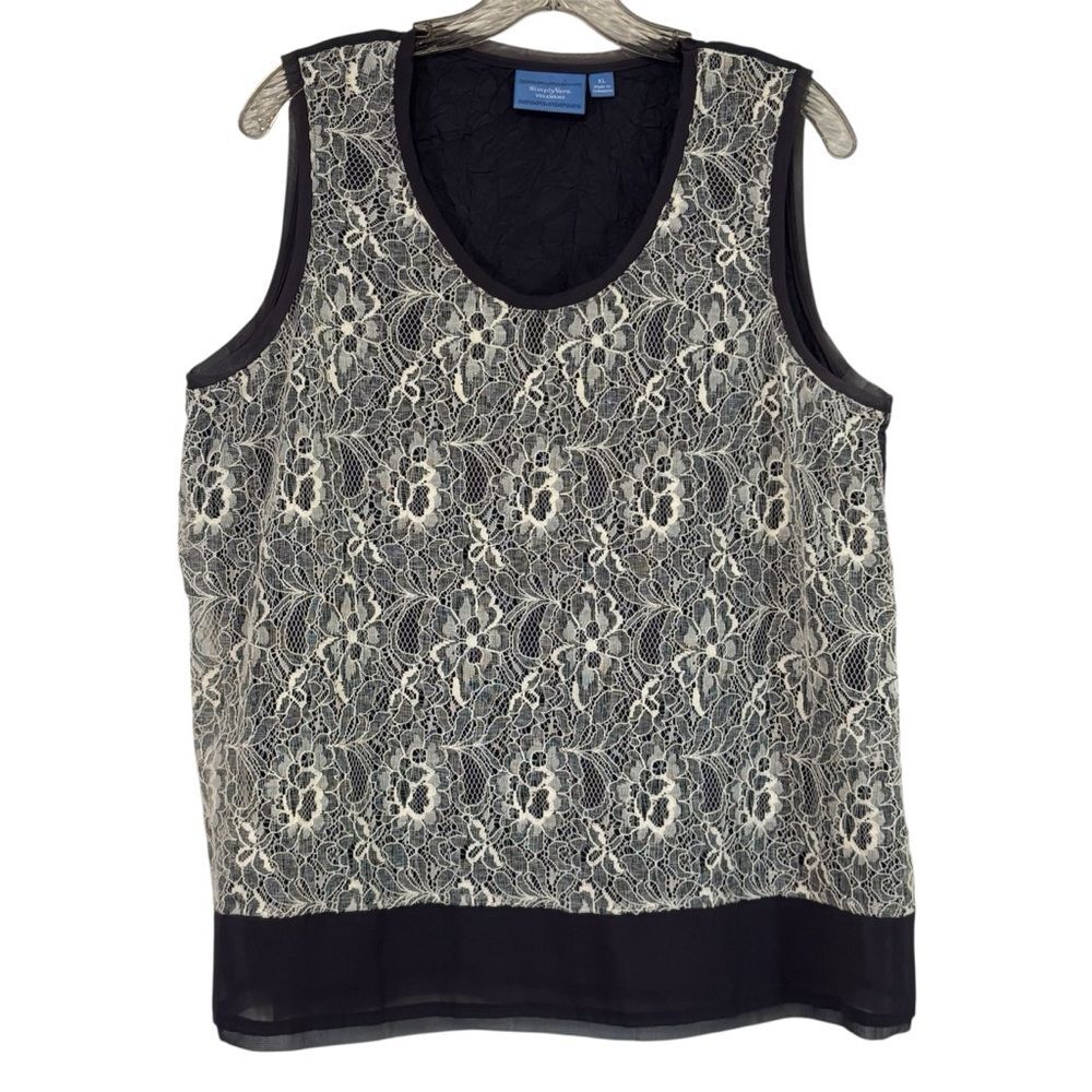 Simply Vera Vera Wang Gray Lace Front Boxy Tank Top NEVER WORN